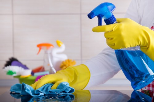 Eco-friendly cleaning products being used