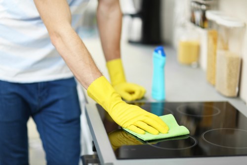 Deep cleaning process for oven interiors