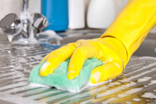 Eco-friendly cleaning solutions in use
