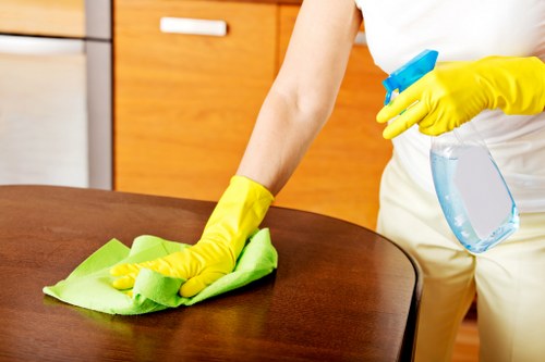 Professional cleaning team working on patio surfaces